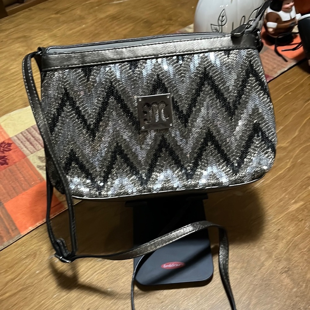 Small silver Crossbody miss me purse